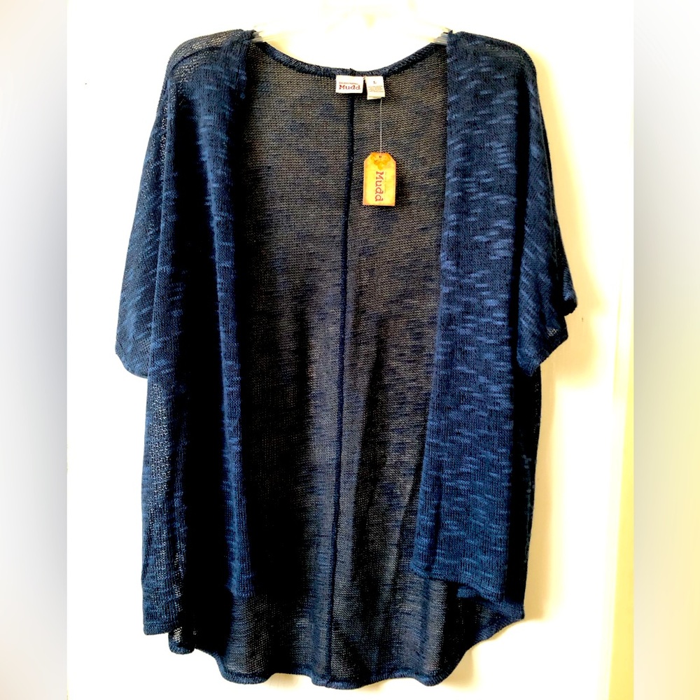Mudd Navy Open-Front Women's Sweater Cardigan - Picture 9 of 10